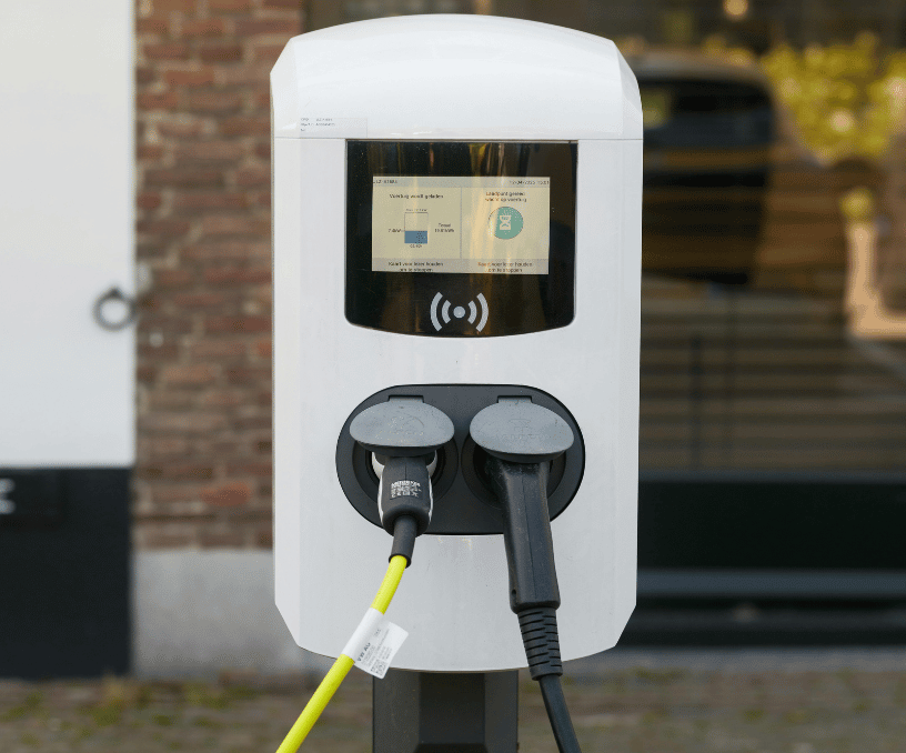 An EV charging station