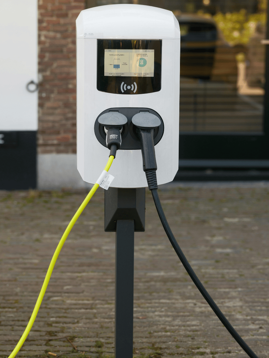 An EV charging station